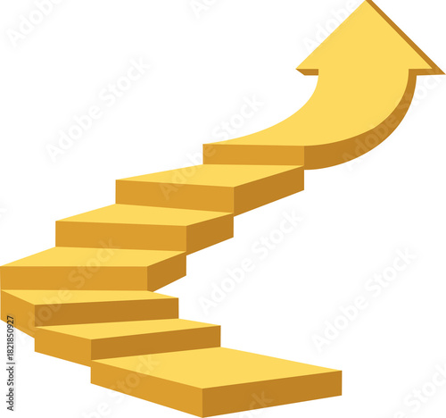 Golden Arrow Staircase to Success