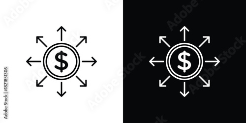 Diversify icons isolated outline vector icon with editable stroke