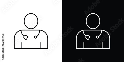 Doctor icons isolated outline vector icon with editable stroke