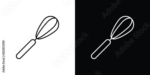 Egg beater icons isolated outline vector icon with editable stroke