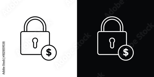 Fixed income icons isolated outline vector icon with editable stroke