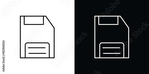 Floppy disk icons isolated outline vector icon with editable stroke