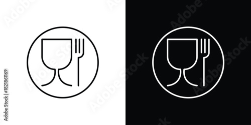Food safe mark icons isolated outline vector icon with editable stroke