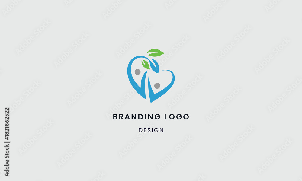 Obraz premium Minimalist environmental human logo design template vector
