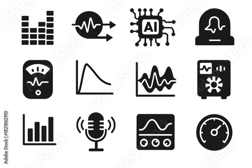 Analysis audio device splitter module icon balance isolation tone vector sound