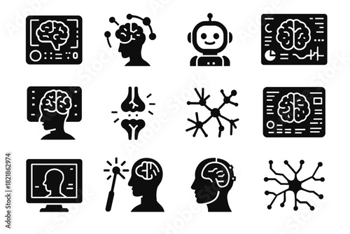 Guide futuristic vector thought highlight ai cognition brain augmented icon mind icons