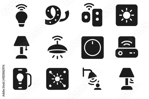 Light icon dimmer switch ceiling vector icons smart lamp lighting remote controller