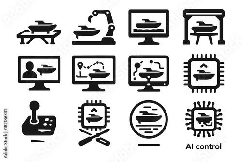 Nano device stick firmware icon operations ai boat override switch autonomous vector