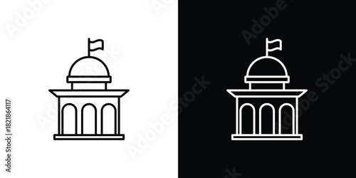 Government icons isolated outline vector icon with editable stroke