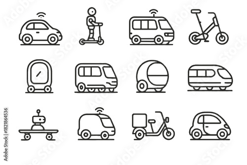 Sphere personal rail skateboard nano icon magnetic vector vehicles trike mini ai