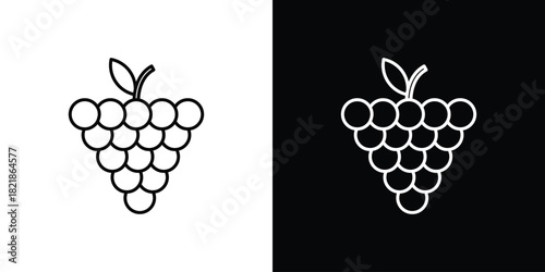 Grapes icons isolated outline vector icon with editable stroke