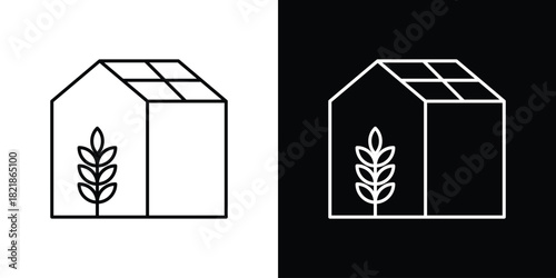 Greenhouse icons isolated outline vector icon with editable stroke