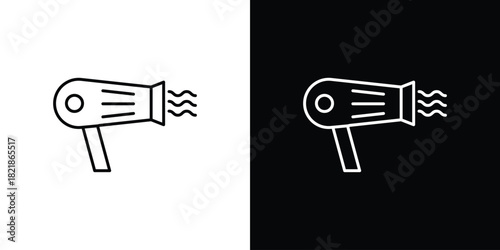 Hair dryer icons isolated outline vector icon with editable stroke