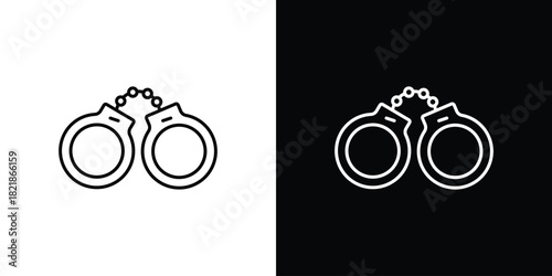 Handcuffs icons isolated outline vector icon with editable stroke