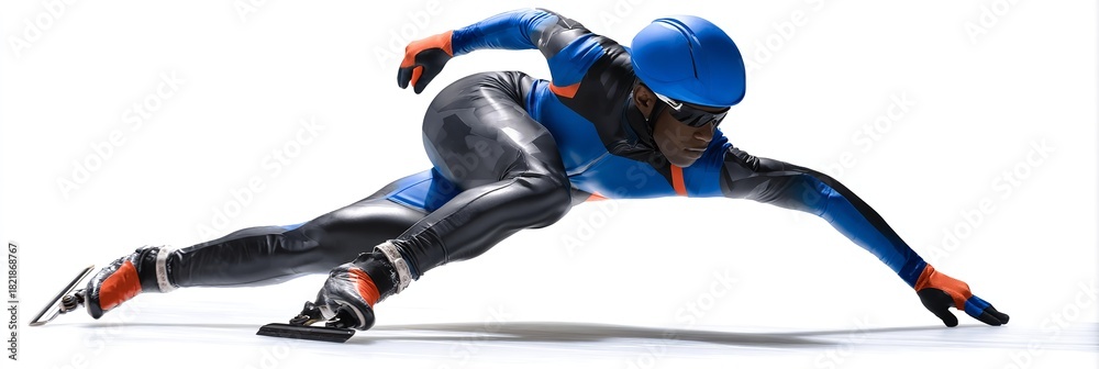 Naklejka premium A man is skating on a rink .