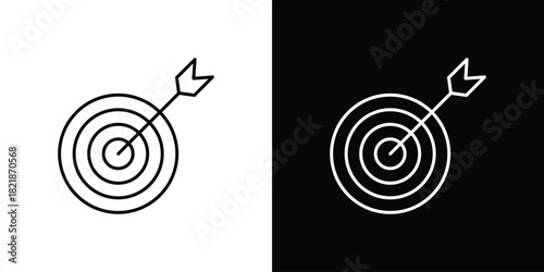 Hunting darts icons isolated outline vector icon with editable stroke