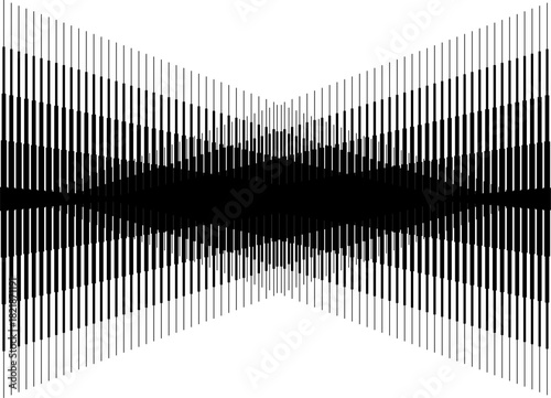 Vector pattern. Striped Rays of thin black parallel lines. Design element for covers, advertising, packaging, labels. Vector background with place for text.