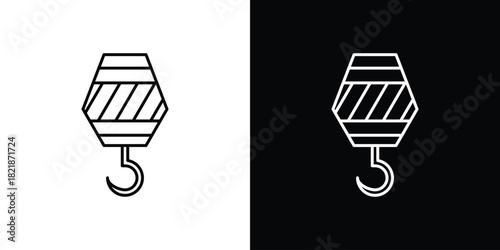 Industrial Crane hook icons isolated outline vector icon with editable stroke