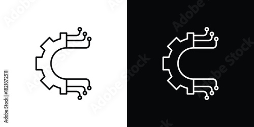 Integration icons isolated outline vector icon with editable stroke
