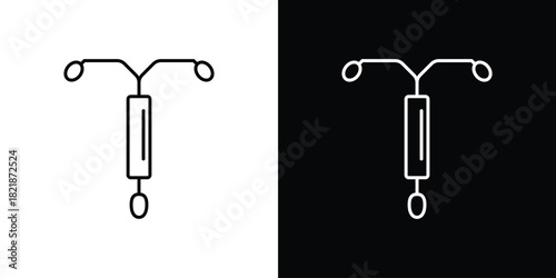 Intrauterine device icons isolated outline vector icon with editable stroke