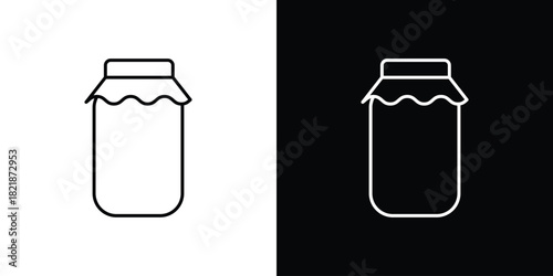 Jam glass icons isolated outline vector icon with editable stroke