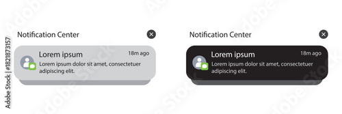 Vector illustration of smartphone notification center, message on screen