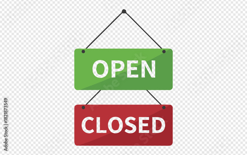 Bold open and closed sign ideal for retail businesses, restaurants, and service industries needing clear, modern signage to attract customers now