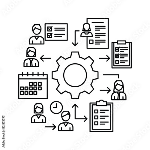 Business process management workflow with team collaboration and task list