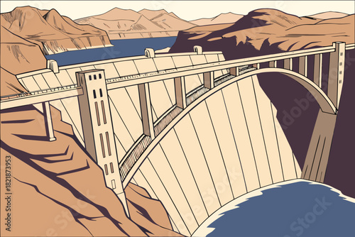 Hoover Dam geometric engineering art