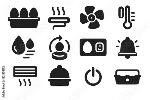 Vector icons screen icon insulated humidity technology hatching element cover vent rotation