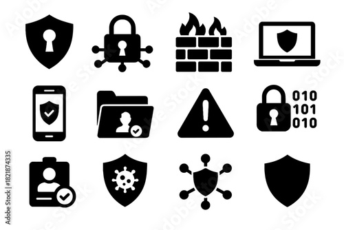Phone icon protection network padlock firewall folder system icons personal keyhole antivirus