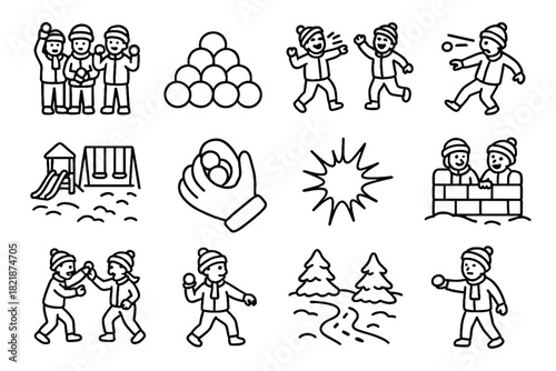 Snowball snowy burst pile scene child icons children snow icon tracks fight
