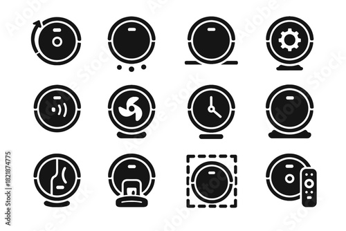 Auto suction icon vector zone robotic max vacuum mop mode scheduled turbo