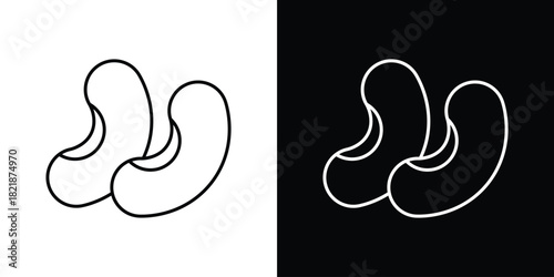 Kidney plant bean icons isolated outline vector icon with editable stroke