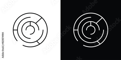 Labyrinth icons isolated outline vector icon with editable stroke