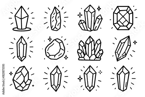 Cluster icon shining shard bio radiant futuristic jewel holographic vector energy crystal