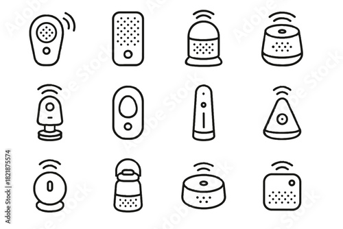 Cone connected beacon icon navigation intelligent sound pole vector portable voice audio