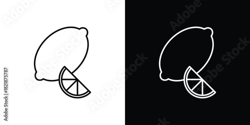 Lemon icons isolated outline vector icon with editable stroke