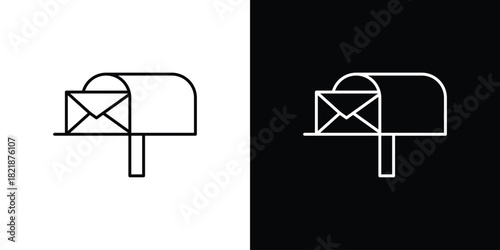 Letter box icons isolated outline vector icon with editable stroke