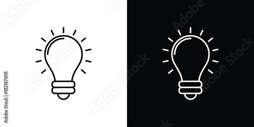 Light bulb icons isolated outline vector icon with editable stroke