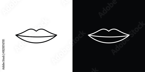 Lips icons isolated outline vector icon with editable stroke