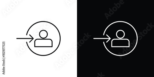 Login icons isolated outline vector icon with editable stroke