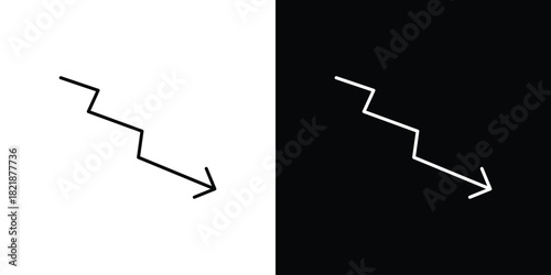 Loss bar chart icons isolated outline vector icon with editable stroke