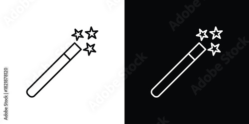 Magic wand icons isolated outline vector icon with editable stroke
