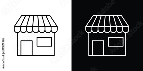 Marketplace icons isolated outline vector icon with editable stroke
