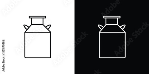 Milk can icons isolated outline vector icon with editable stroke