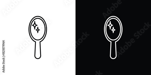 Mirror icons isolated outline vector icon with editable stroke