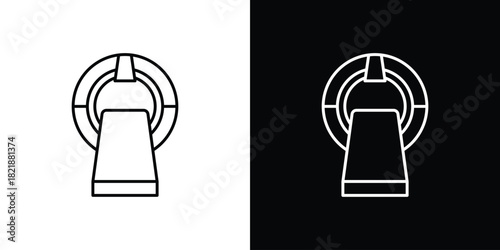 MRI machine icons isolated outline vector icon with editable stroke
