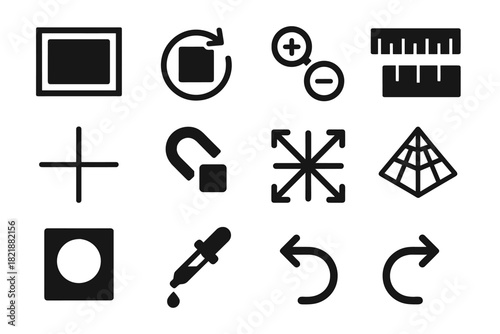 Undo vector guides grid icon digital picker zoom canvas rulers snapping