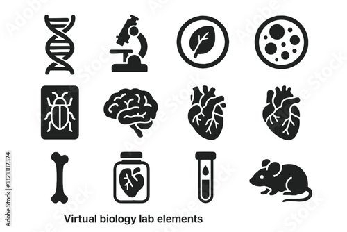 Vial brain dish lab anatomy organ insect biology leaf blood virtual icon